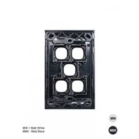 Clouded Leopard -u00a0Switch Plate Vertical 5u00a0Gang (Less Mech)  Matt White x10 - CLSWPV5GMW