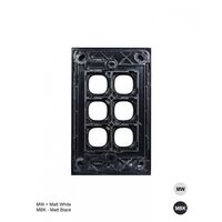 Clouded Leopard -u00a0Switch Plate Vertical 6u00a0Gang (Less Mech)  Matt Black  x10 - CLSWPV6GMBK