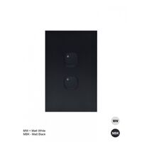 Clouded Leopard -u00a0Switch Vertical 2u00a0Gang, Push Button Electronic, 1200W/500VA  Matt Black  x5 - CLSWV2GPBEMBK