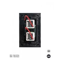 Clouded Leopard -u00a0Switch Vertical 2u00a0Gang, Push Button Electronic, 1200W/500VA  Matt White x5 - CLSWV2GPBEMW