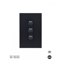 Clouded Leopard -u00a0Switch Vertical 3 Gang 16AX/20A 250V  Matt White x10 - CLSWV3GMW