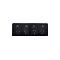 Cougar -u00a0Power Point Switched 4 Gang 10A 250V Flush Mount with Custom Mounting Bracket  Black  x1 - COPP4GBK