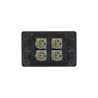 Cougar - Switch Horizontal 4 Gang 10AX/16A 250V~  Black x10 - COSW4G