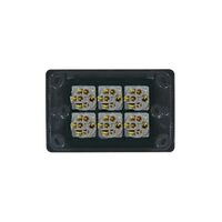 Cougar - Switch Horizontal 6 Gang 10AX/16A 250V~  Black x5 - COSW6GBK