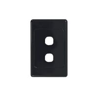 Cougar - Switch Plate Vertical 2 Gang (Less Mech)  Black x10 - COSWPV2GBK