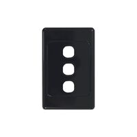 Cougar - Switch Plate Vertical 3 Gang (Less Mech)  White x10 - COSWPV3G