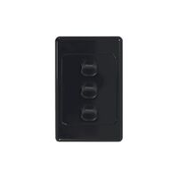 Cougar - Switch Vertical 3 Gang 10AX/16A 250V~  Black x10 - COSWV3GBK