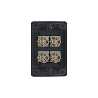 Cougar - Switch Vertical 4 Gang 10AX/16A 250V~  Black x10 - COSWV4GBK
