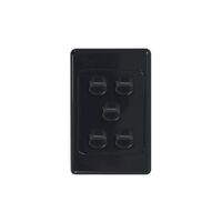 Cougar - Switch Vertical 5 Gang 10AX/16A 250V~  Black x5 - COSWV5GBK
