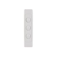 Cougar -u00a0Architrave Switch Vertical 3 Gang, 10AX/16A 250V~  White x10 - COSWVA3G