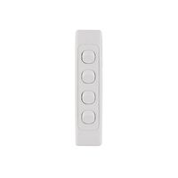 Cougar -u00a0Architrave Switch Vertical 4 Gang, 10AX/16A 250V~  White x10 - COSWVA4G