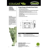 Cougar - Power Point Switched 2 Gang, 10A 250V~  White x10 - COPP2G