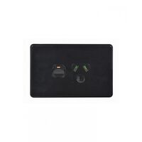 Flat Cat - Power Point Switched 1 Gang Slim 15A 250V  Black x10 - FLPP151GBK