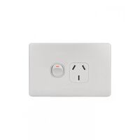Flat Cat - Power Point Switched 1 Gang 10A 250V~  Matt White x10 - FLPP1GMW