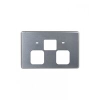 Flat Cat - Power Point Fully Integrated Dual USB Charger (Type A & C) Auto Switched  Brushed Aluminum Cover x1 - FLPP2USBAUCBA