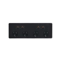 Flat Cat -u00a0Power Point Switched 4 Gang 10A 250V Flush Mount with Custom Mounting Bracket  Black x20 - FLPP4GBK