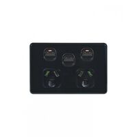 Flat Cat -u00a0Power Point Switched 2 Gang 10A 250V~ With Removable Extra Switch 16AX/20A  Black x5 - FLPPSW2GBK
