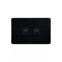Flat Cat - Switch Horizontal 2 Gangu00a010AX/16A 250V~  Black x10 - FLSW2GBK