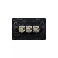 Flat Cat -u00a0Switch Horizontal 3 Gangu00a010AX/16A 250V~  Black x10 - FLSW3GBK