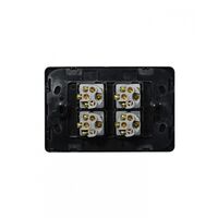 Flat Cat -u00a0Switch Horizontal 4 Gangu00a010AX/16A 250V~  Black x10 - FLSW4GBK