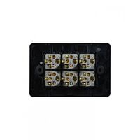 Flat Cat - Switch Horizontal 6 Gang 10AX/16A 250V~  Black x5 - FLSW6GBK