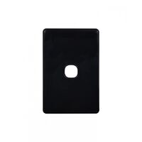 Flat Cat - Switch Plate Vertical 1 Gang (Less Mech)  Black x10 - FLSWPV1GBK