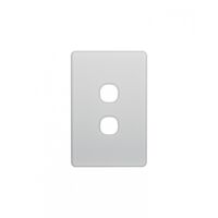 Flat Cat - Switch Vertical 2 Gang 10AX/16A 250V~  Replacement White Cover x10 - FLSWPV2GCO