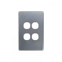 Flat Cat - Switch Vertical 4 Gang 10AX/16A 250V~  Brushed Aluminium Cover x10 - FLSWPV4GCBA