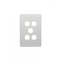 Flat Cat - Switch Vertical 5 Gang 10AX/16A 250V~  Replacement White Cover x5 - FLSWPV5GCO