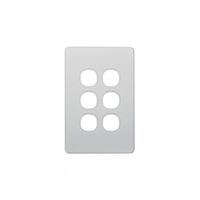 Flat Cat - Switch Horizontal 6 Gang 10AX/16A 250V~  White x5 - FLSW6G