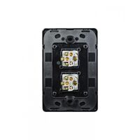 Flat Cat - Switch Vertical 2 Gang 10AX/16A 250V~  Black x10 - FLSWV2GBK