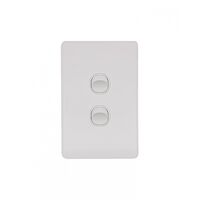 Flat Cat - Switch Vertical 2 Gang 10AX/16A 250V~  Matt White x10 - FLSWV2GMW