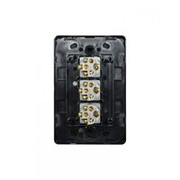Flat Cat - Switch Vertical 3 Gang 10AX/16A 250V~  Black x10 - FLSWV3GBK