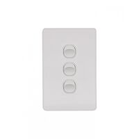 Flat Cat - Switch Vertical 3 Gang 10AX/16A 250V~  Matt White x10 - FLSWV3GMW