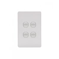 Flat Cat - Switch Vertical 4 Gang 10AX/16A 250V~  Matt White x10 - FLSWV4GMW