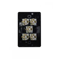 Flat Cat - Switch Vertical 5 Gang 10AX/16A 250V~  Black x5 - FLSWV5GBK