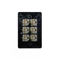 Flat Cat -u00a0Switch Vertical 6 Gang 10AX/16A 250V~  Black x5 - FLSWV6GBK