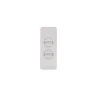 Flat Cat -u00a0Switch Vertical Architrave 2 Gang 10AX 16A 250V  Matt White x10 - FLSWVA2GMW