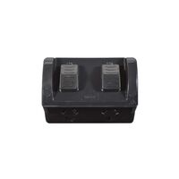 Hippo -u00a0Double Outdoor PowerPoint IP54 15A 250V~ Double Pole  Black x1 - HPPP152GDBK