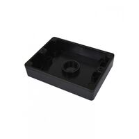 Double Outdoor Weatherproof Power Point Base Only Shallow  Black x5 - HPPP2GBSBK