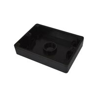 Double Outdoor Weatherproof Power Point Base Only Shallow  Matt Black x5 - HPPP2GBSMBK