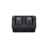 Hippo - Double Outdoor Power Point IP54 10A 250V~ Double Pole  Black  x1 - HPPP2GDBK