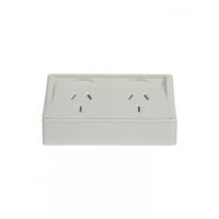 Double Outdoor Power Point IP54 10A Shallow Base  x1 - HPPP2GS
