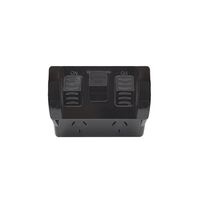Hippo -u00a0Power Point Weatherproof 2 Gang 10A 250V USB Charger Dual Type A and C 3.4A 5V  Matt Black  x1 - HPPP2USB2GACMBK