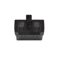 Hippo -u00a0Power Point Weatherproof 2 Gang 10A 250V USB Charger Dual Type A and C 3.4A 5V  Grey  x1 - HPPP2USB2GAC