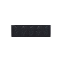 Leopard -u00a0Power Point Switched 5u00a0Gang Double Pole 10A 250V Fits Standard 84mm Mounting Centres  Black x1 - LEBIG5BK