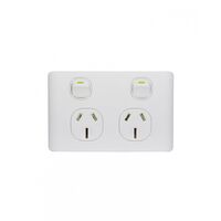 Leopard - Power Point Switched 2 Gang, 15A 250V~  x10 - LEPP152G