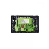 Leopard -u00a0Power Point Fully Integrated Dual USB Charger (Type A & C) Auto Switched  Black x16 - LEPP2USBAUBK