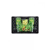 Leopard - Power Point Switched 2 Gang, 10A 250V~, With Extra Switch 16AX/20A  Black x5 - LEPPSW2GBK