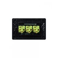 Leopard -u00a0Switch Horizontal 3 Gang, 16AX/20A 250V~  Black x10 - LESW3GBK